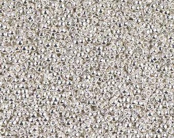 Miyuki 15-90961/15-961 Seed Beads 15/0 Sterling Silver Plated 8.2g