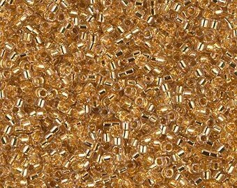 Miyuki Delica DBS0033 15/0 Transparent 24Kt Gold Lined Crystal 5g
