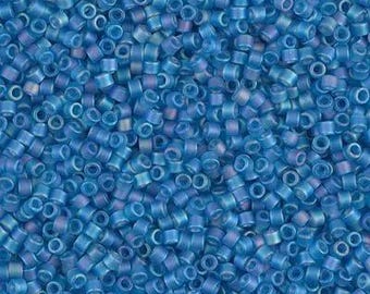 Miyuki Delica DB0862/DB862 11/0 Transparent Capri Blue Matte AB 7.2g