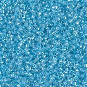 Miyuki Delica DB0057/DB057/DB57 11/0 Transparent Color Lined Aqua AB 7.2g