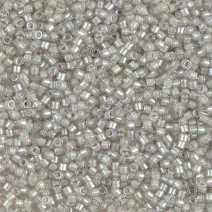 Miyuki Delica DB1711 11/0 Transparent Pearlized Gray Color Lined Cumulus Cloud 7.2g