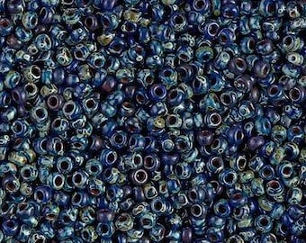 Miyuki Seed Beads 94518/11-4518 11/0 Opaque Picasso Cobalt 24g