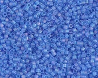 Miyuki Delica DB1285 11/0 Transparent Azure Blue Matte AB 7.2g