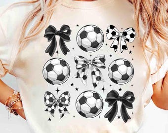 Retro Soccer Bow Png, Soccer Bow Png, Game Day, Coquette Soccer Png Shirt Design, Soccer Mom Png, Soccer Mama Png, Fall Sports Png