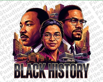 Black History PNG Digital Download, Civil Rights Leaders Sublimation Design, African American Heritage Clipart, BHM Printable