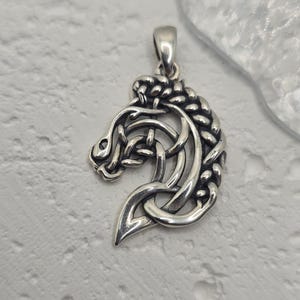 Spirit Horse Celtic Knot Pendant 925 Sterling Silver Symbol of Freedom Strength Power