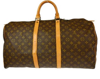 Original Louis Vuitton Keepall 55 Monogramm Canvas Duffle Weekender Reisetasche.