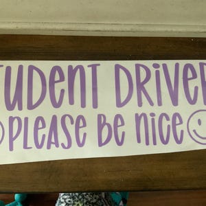 Student driver please be nice car sticker