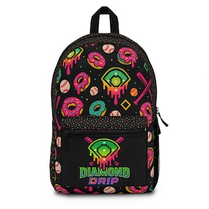 Diamond Drip Baseball Backpack | Limited Sunset Popsicle Drop Bag | Youth Baseball School Book Bag | Neon Sports Drip Bag for Players