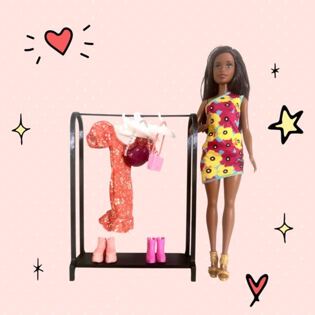 Doll/barbie Miniature Clothing Rack - Etsy