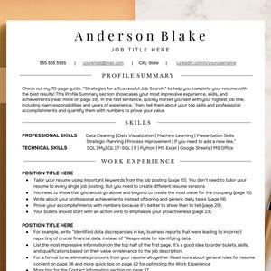 ATS Resume Template: Professional, Minimalist CV (Word, Pages, Google Docs) Digital Download