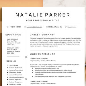ATS Friendly Resume Template Word, Pages, Google Docs, Professional Resume Template, Minimalist Resume, Simple Resume, CV Resume, ATS Resume