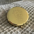 Compact Mirror custom engraved for bridesmaid gift, wedding favor, flower compact mirror, stocking stuffer