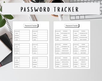 Editable Password Tracker: Printable Password Log, Canva Template (Digital Download)