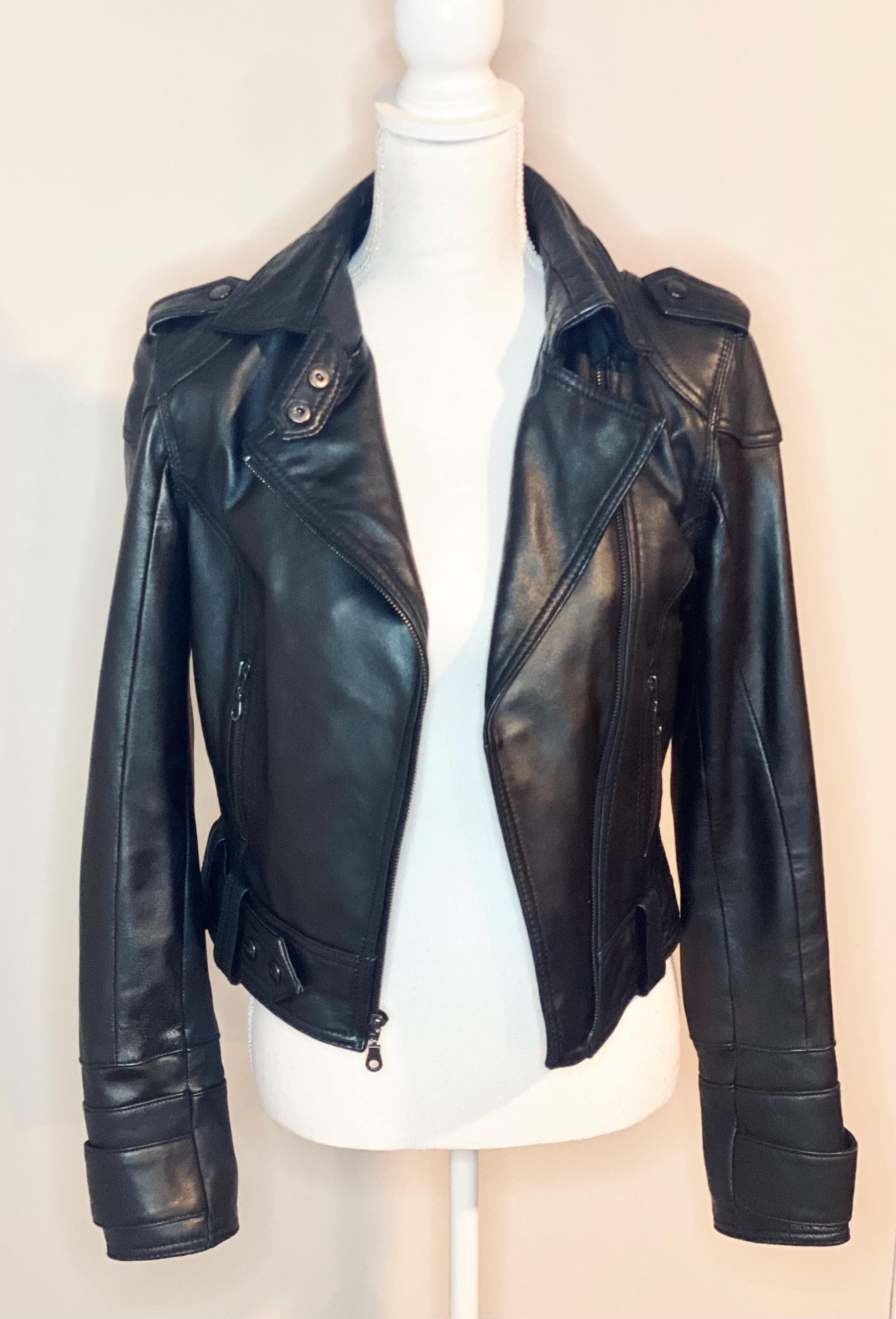 ジャケット・アウター archive DKNY leather car coat y2k Dkny Leather Jacket - Etsy