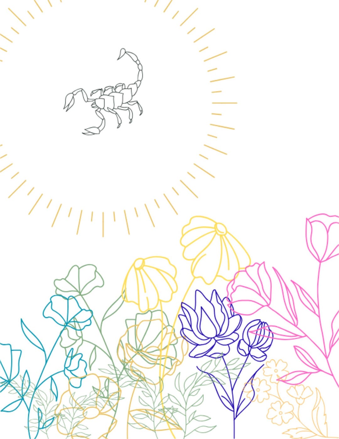 Zodiac Designs: Scorpio + Flowers - Etsy