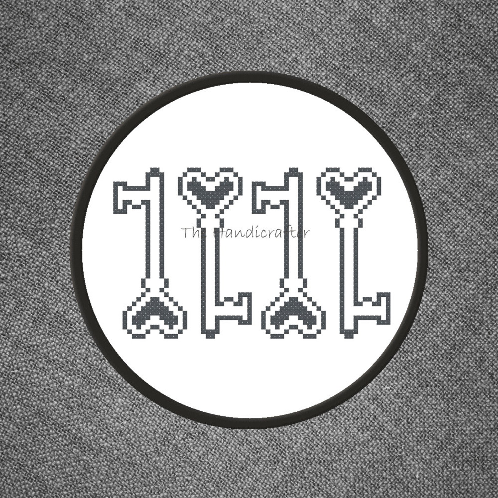 Counted Cross Stitch PDF Pattern key to My Heart Etsy