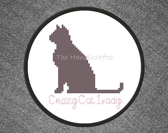 Crazy Cat Lady Cross Stitch Pattern