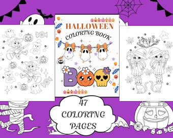 Halloween printable Halloween coloring pages Halloween coloring sheets Coloring book for kids Digital coloring book  Digital download