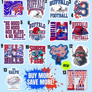 Buffalo Fußball Vinyl-Aufkleber | Wasserdichter Indoor Outdoor-Aufkleber | Fußball Fan Auto, Laptop, Wasserflasche Zubehör | NFL Game Day Geschenk
