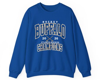 Buffalo Hockey Sweatshirt | Atlantic Division Champions 2026 Crewneck | Buffalo NY Hockey Fan Apparel | Playoff Hockey Sweatshirt
