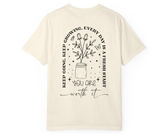 You Are Worth It Inspirational Tee - Comfort Colors T-Shirt - Motivational Shirt - Unisex Gift - Uplifting Quote Apparel - Boho Graphic Tees