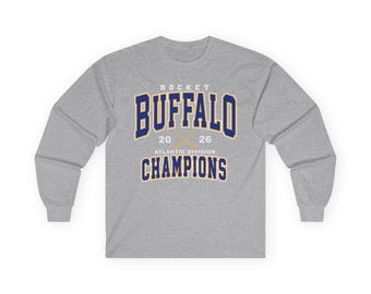 Buffalo Champions 2026 Hockey Long Sleeve Tee | Buffalo Hockey Team Gear | WNY Hockey Apparel