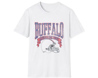 Buffalo Football T-Shirt - Casual Unisex Tee - Buffalo Everyday Outfit - Unisex Gildan Softstyle Football Shirt - Buffalo NY Fan Gift