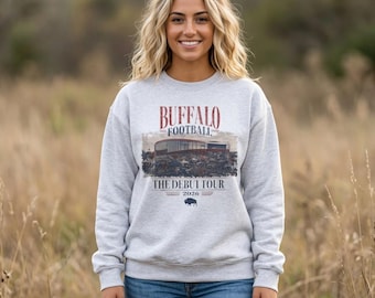 Buffalo Football Debut Tour Sweatshirt | Stadium Graphic, 2026 Tour Dates | Buffalo Stadium Crewneck