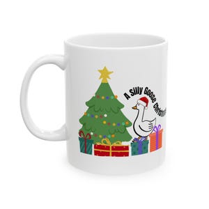 A Silly Goose Christmas Mug, Fun Holiday Coffee Cup, Cute Christmas Gift, Seasonal Decor, Unique Beverage Mug, Duck Design Mug