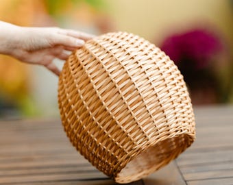 Wicker lampshade, Wicker pendant lamp, Woven pendant light,Handmade lampshade,Rattan lamp,Rattan pendant light,Boho lampshade,Eco lamp shade