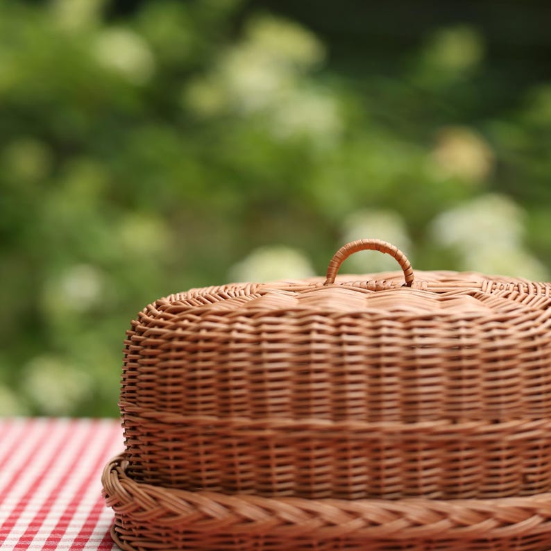 Rieten broodmand, broodmand met deksel, geweven brooddoos, broodopbergdoos, rieten opbergmand, broodhouder met deksel, handgemaakte broodmand afbeelding 19