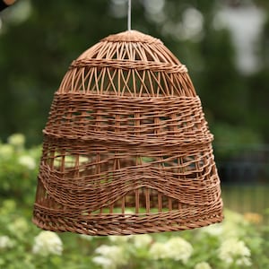Wicker pendant light,Rattan pendant light,Woven light fixture,Boho ceiling light,Wicker ceiling light,Natural pendant lamp,Wicker light shad