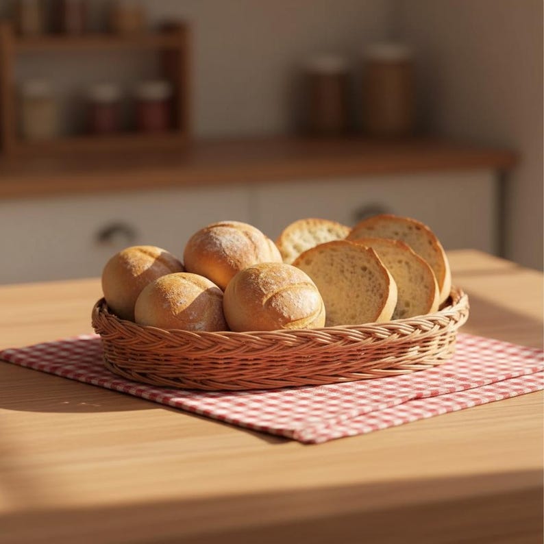 Rieten broodmand, broodmand met deksel, geweven brooddoos, broodopbergdoos, rieten opbergmand, broodhouder met deksel, handgemaakte broodmand afbeelding 18