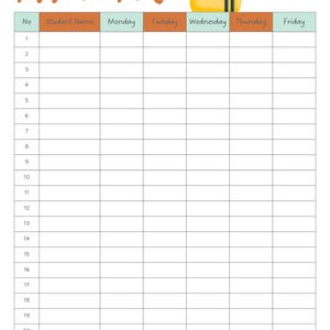 Printable Classroom Attendance Tracker: Pastel Teacher Planner Pages ...
