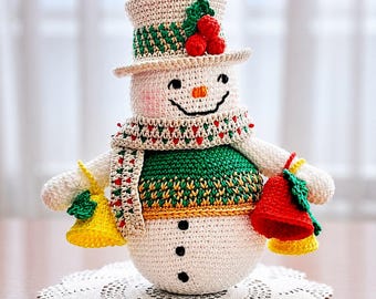 Snowman Crochet Pattern, Christmas Amigurumi Pattern