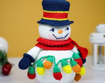 Crochet Snowman Pattern, Christmas Amigurumi Pattern