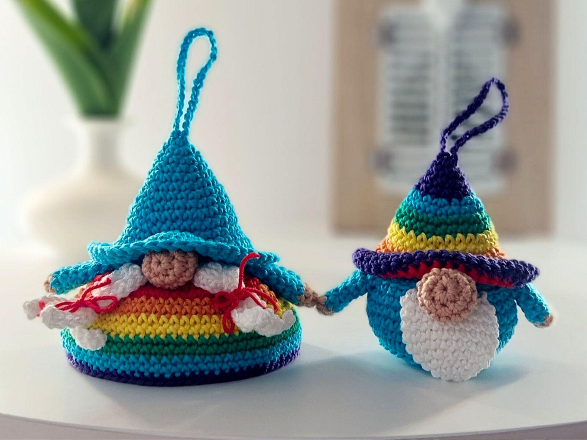 30 Valentine Crochet Patterns to Make for Gifts, Decor, and Cozy Seasonal Touches 18 Rainbow Gnome Couple Keychain Pattern