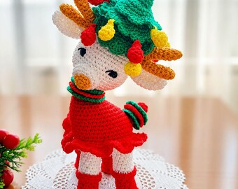 Crochet Moose Pattern, Christmas Reindeer Amigurumi Pattern