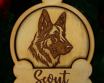 dog ornaments, Christmas tree ornament, custom wood ornament