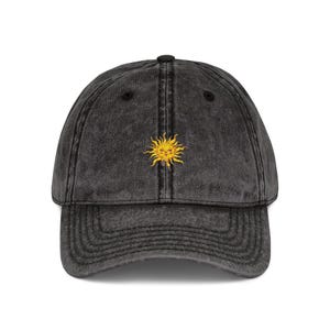 Vintage Embroidered Cap with Sunny Design, Casual Hat, Summer Accessory, Gift for Him/Her, Everyday Wear, Outdoor Fun