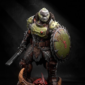Doomguy - Doom: The Dark Ages - Game Collectible Figurine | Fanart by h3LL creator | Resin 3D Printed Figure