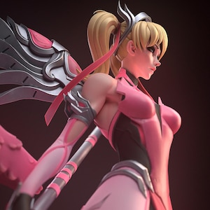 Mercy Pink Skin – Overwatch – Game Collectible Figurine | Fanart by h3LL Creator | 1/12 Scale | Resin 3D Printed Figure