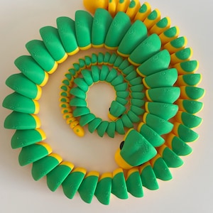 3D Printed Articulated Snake | Smooth Tactile Fidget Toy | Unique Reptile Gift Idea