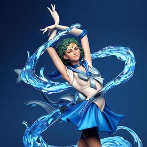 Mercury – Sailor Moon – Anime Collectible Figurine | Fanart by CA 3D Studios | 1/9 and 1/6 Scale | Resin 3D Printed Model