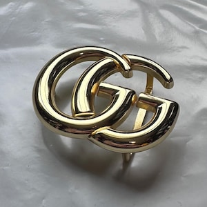 vintage Boucle de ceinture dorée réversible monogramme GG Gucci VTG 4 cm 1,5 po.