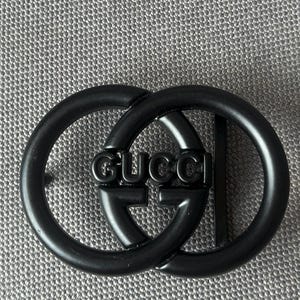 vintage Gucci VTG noir monogramme GG boucle de ceinture réversible avec logo avec épellation 4 cm 1,5 po
