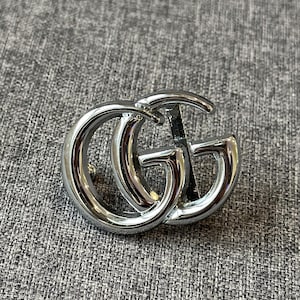 vintage Boucle de ceinture grise réversible monogramme GG Gucci VTG 3 cm 1,15"