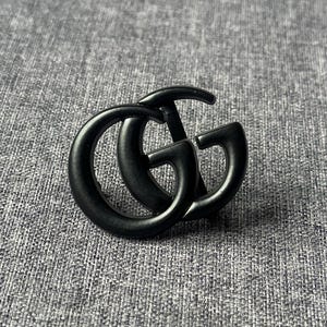 Vintage Gucci VTG Black GG Monogram Reversible Black Belt Buckle 3cm 1.15&quot;