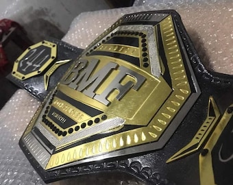 BMF UFC Championship Wrestling Belt 2mm brass Genuine leather Strap